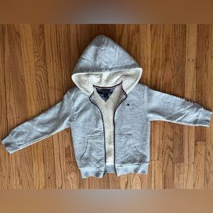 Tommy Hilfiger Kid’s Hooded Zip-Up Sherpa Lined Jacket / Gray / Size 5T